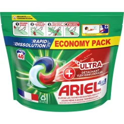 Ariel Pods+ Vloeibaar Wasmiddelcapsules + Ultra Vlekverwijderaar - 3 X 40 Wasbeurten - 120 Wasbeurten Hot