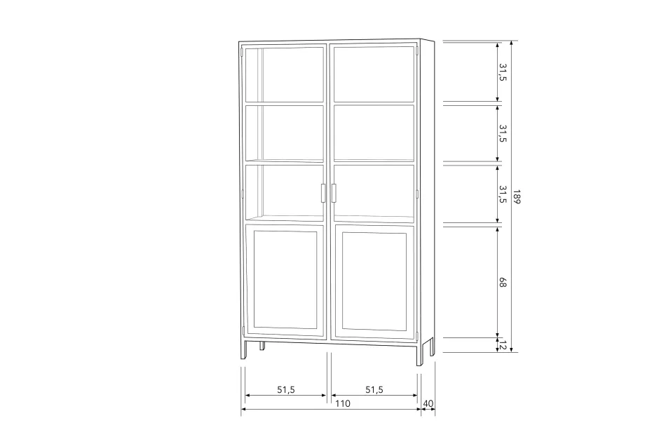 Basiclabel Vitrinekast Nora Sale