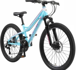 BikeStar Hardtail Mtb Kinderfiets 24 Inch Turquoise /Wit, 21 Speed^ Kinderfietsen