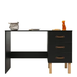 Bopita Bureau Floris Mat Zwart/Naturel Outlet