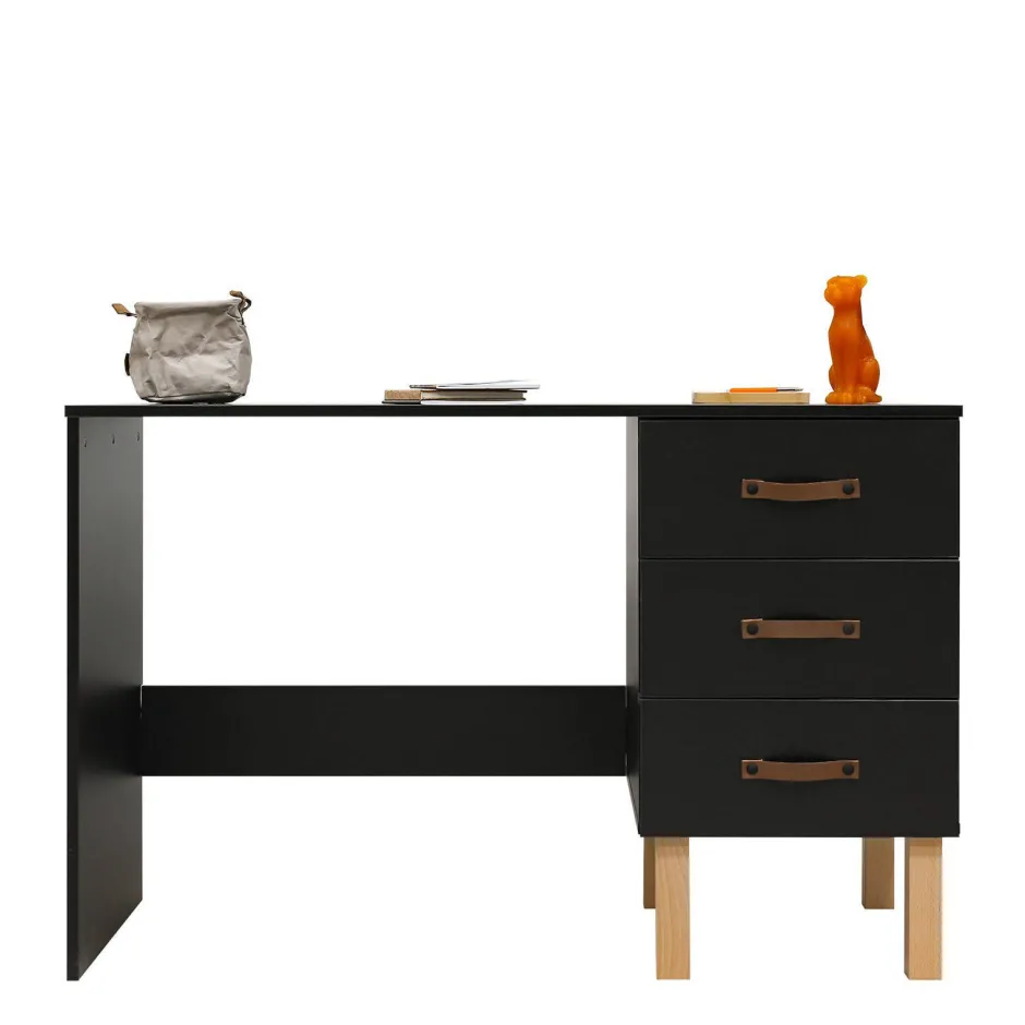 Bopita Bureau Floris Mat Zwart/Naturel Outlet