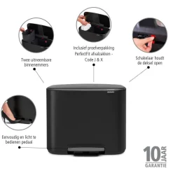 Brabantia Bo Pedaalemmer (23L+11L) Hot