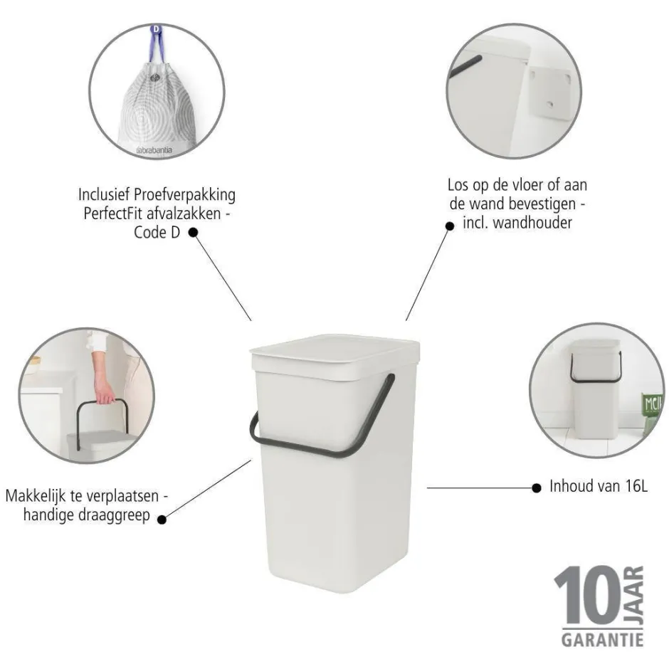 Brabantia Sort & Go Prullenbak (16L) Online