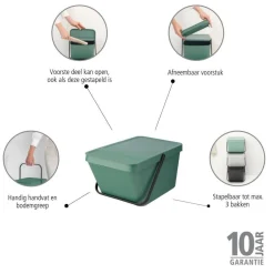 Brabantia Sort & Go Stapelbaar Stapelbare Afvalemmer (20L) Discount