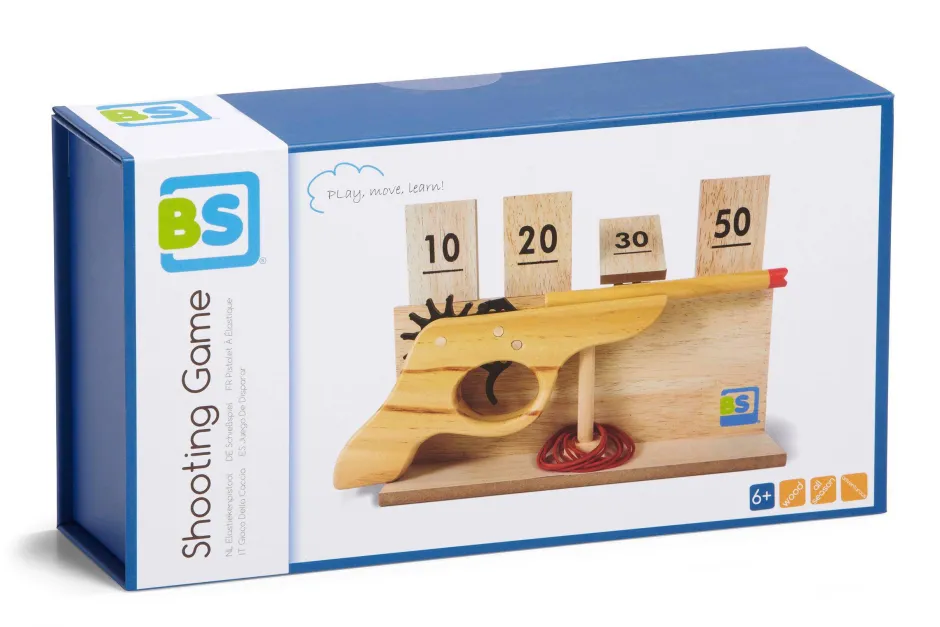 BS Toys Ga202 Elastieken Pistool^ Houten Speelgoed