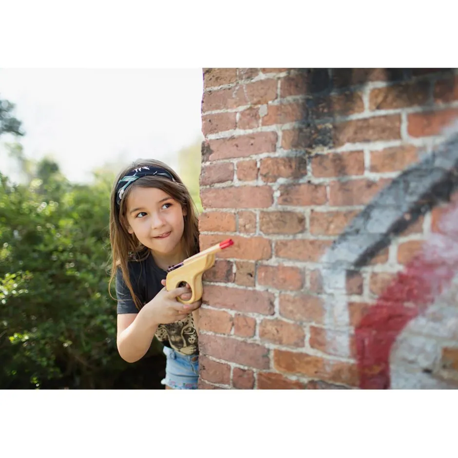 BS Toys Ga202 Elastieken Pistool^ Houten Speelgoed