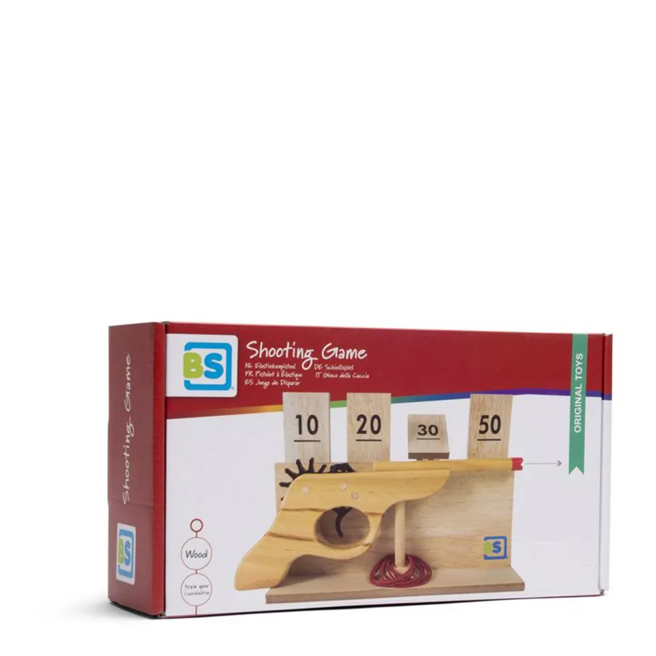 BS Toys Ga202 Elastieken Pistool^ Houten Speelgoed