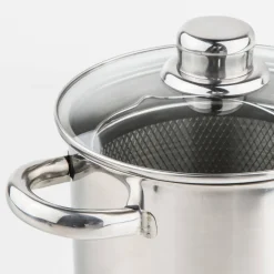 CasaLupo Aspergepan Met Glazen Deksel - Rvs - O 16 Cm / 4.0 Liter