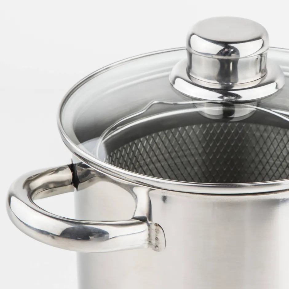 CasaLupo Aspergepan Met Glazen Deksel - Rvs - O 16 Cm / 4.0 Liter