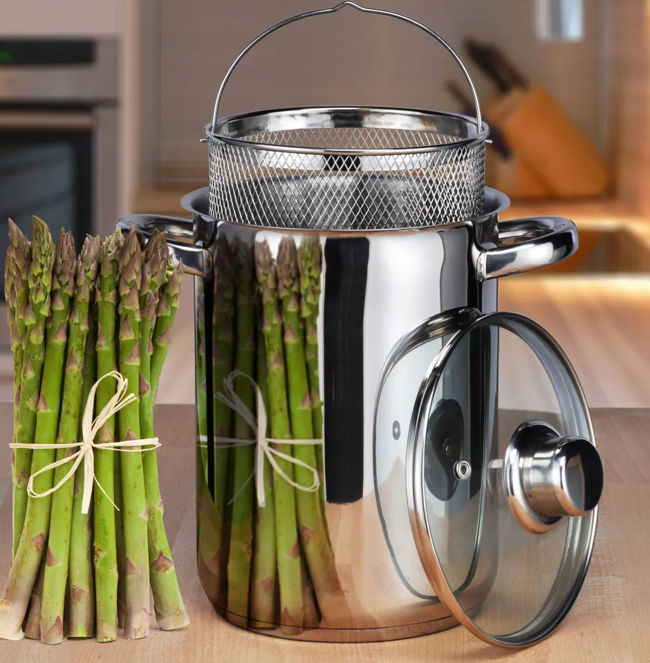 CasaLupo Aspergepan Met Glazen Deksel - Rvs - O 16 Cm / 4.0 Liter