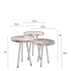 Dutchbone Bijzettafel Alim (Set Van 3) New