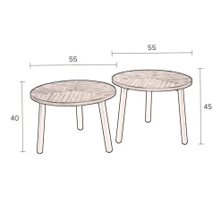 Dutchbone Bijzettafel Mundu (Set Van 2) Discount