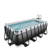 EXIT Black Leather Zwembad 400X200X122Cm Met Filterpomp^ Zwembaden