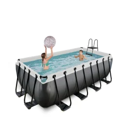 EXIT Black Leather Zwembad 400X200X122Cm Met Filterpomp^ Zwembaden