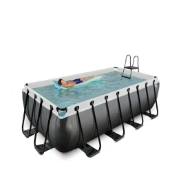 EXIT Black Leather Zwembad 400X200X122Cm Met Filterpomp^ Zwembaden