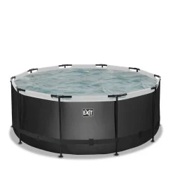 EXIT Black Leather Zwembad O360X122Cm Met Filterpomp^ Zwembaden