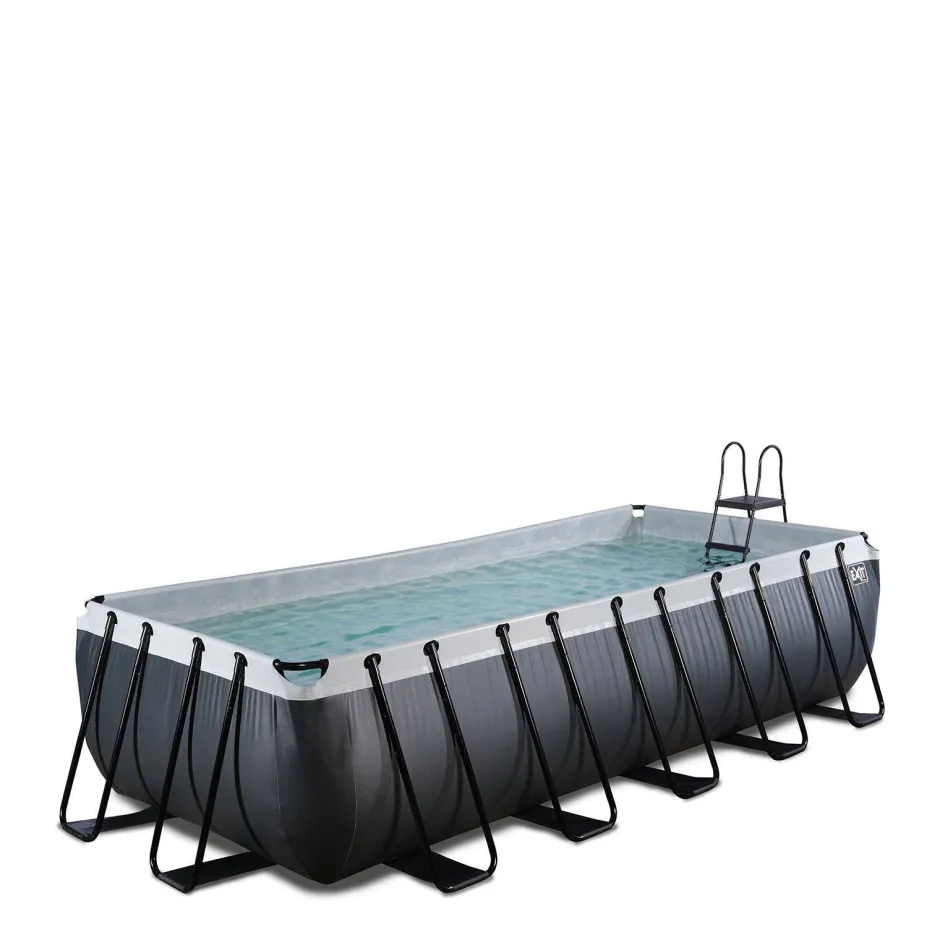 EXIT Black Leather Zwembad 540X250X122Cm Met Filterpomp^ Zwembaden