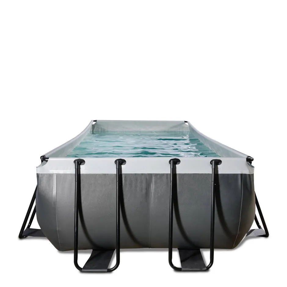 EXIT Black Leather Zwembad 540X250X122Cm Met Filterpomp^ Zwembaden