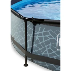EXIT Frame Pool O300X76Cm Grijs Met Overkapping^ Zwembaden