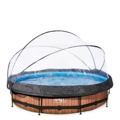 EXIT Frame Pool O360X76Cm Houtbruin Met Overkapping^ Zwembaden