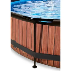 EXIT Frame Pool O360X76Cm Houtbruin Met Overkapping^ Zwembaden