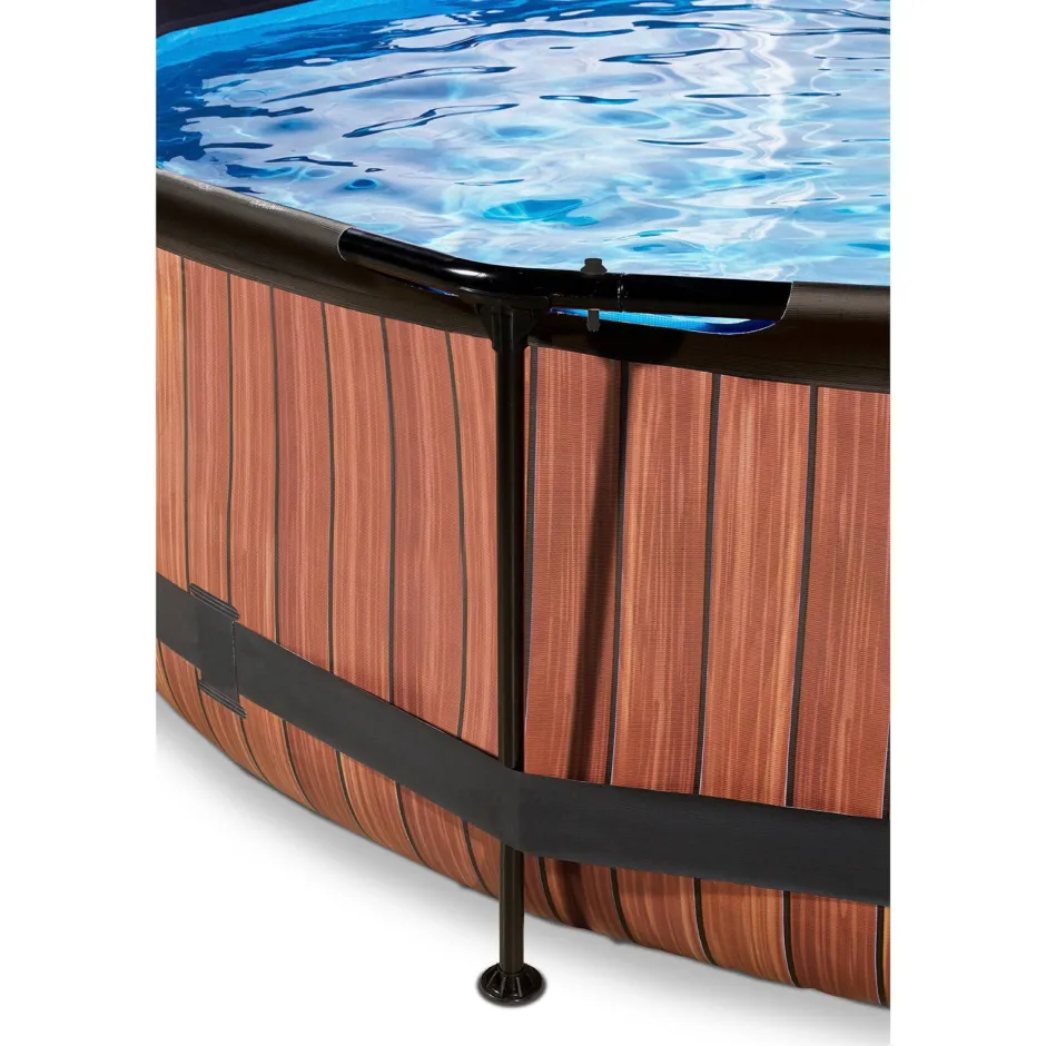 EXIT Frame Pool O360X76Cm Houtbruin Met Overkapping^ Zwembaden