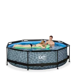 EXIT Frame Pool O300X76Cm (12V Cartridge Filter) – Grijs^ Zwembaden