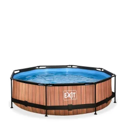 EXIT Frame Pool O300X76Cm (12V Cartridge Filter) – Houtbruin^ Zwembaden