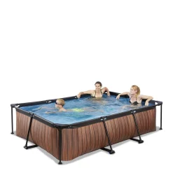 EXIT Frame Pool 300X200X65Cm (12V Cartridge Filter) - Houtbruin^ Zwembaden
