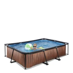EXIT Frame Pool 300X200X65Cm (12V Cartridge Filter) - Houtbruin^ Zwembaden