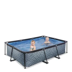 EXIT Frame Pool 220X150X60Cm (12V Cartridge Filter) - Grijs^ Zwembaden