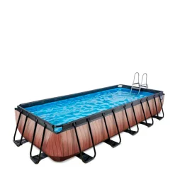 EXIT Frame Pool 5.4X2.5X1M Premium Houtbruin^ Zwembaden