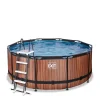 EXIT Wood Zwembad O360X122Cm Met Filterpomp Bruin^ Zwembaden