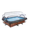 EXIT Wood Zwembad 300X200X65Cm Met Overkapping En Filterpomp Bruin^ Zwembaden