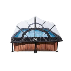 EXIT Wood Zwembad 300X200X65Cm Met Overkapping En Filterpomp Bruin^ Zwembaden