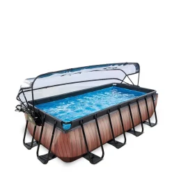 EXIT Zwembad Wood Met Overkapping (400X200 Cm)^ Zwembaden