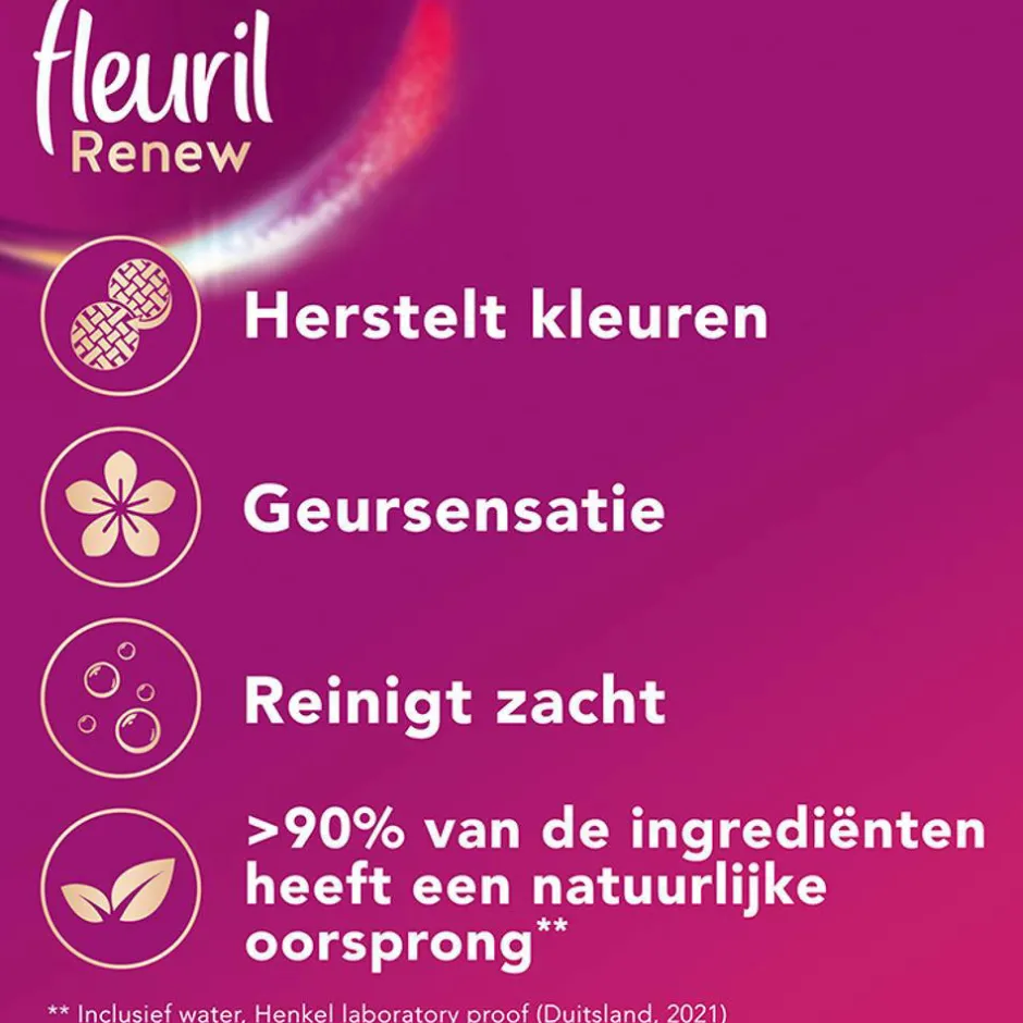 Fleuril Renew Liquid Bloesem - Vloeibaar Wasmiddel - Voordeelverpakking - 4 X 49 Wasbeurten - 196 Wasbeurten Sale