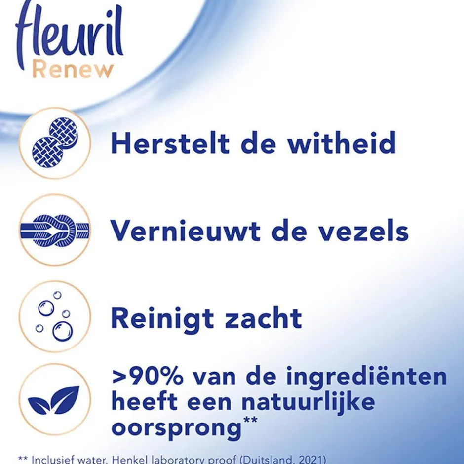 Fleuril Renew Liquid White - - Vloeibaar Wasmiddel - Voordeelverpakking - 4 X 49 Wasbeurten - 196 Wasbeurten Sale