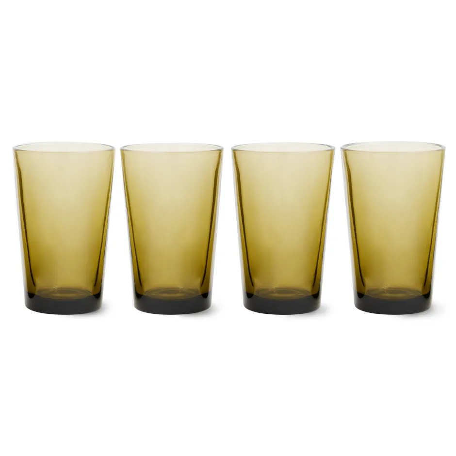 HKliving Theeglas 70'S (O8,7 Cm) (400 Ml) (Set Van 4) Clearance