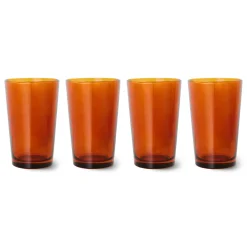 HKliving Theeglas 70'S (O8,7 Cm) (400 Ml) (Set Van 4) Best