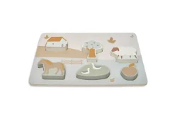 Jollein Houten Puzzel 28X10X2Cm Farm Houten Legpuzzel 6 Stukjes^ Puzzels