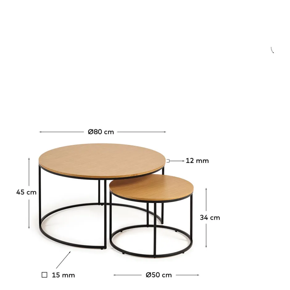 Kave Home Bijzettafel Rond (Set Van 2) Yoanna Clearance