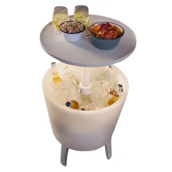 Keter Bijzettafel Illuminated Coolbar (Verlicht O50/57 Cm)^ Tuintafels