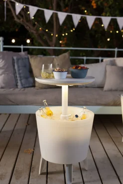 Keter Bijzettafel Illuminated Coolbar (Verlicht O50/57 Cm)^ Tuintafels