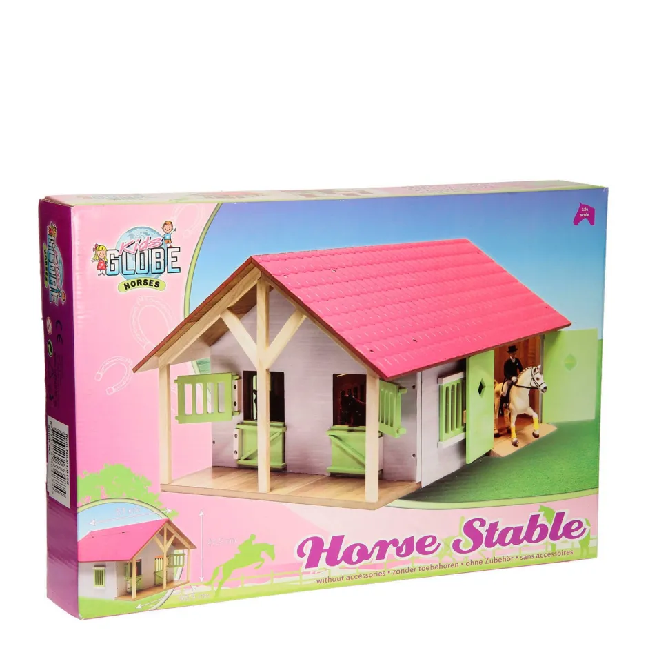 Kids Globe Paardenstal Schaal 1:24^ Houten Speelgoed