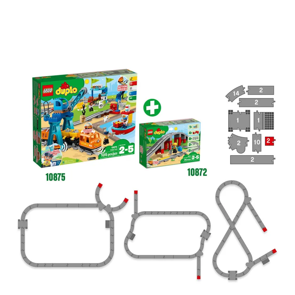 LEGO Duplo Treinbrug En -Rails 10872^ Peuterspeelgoed