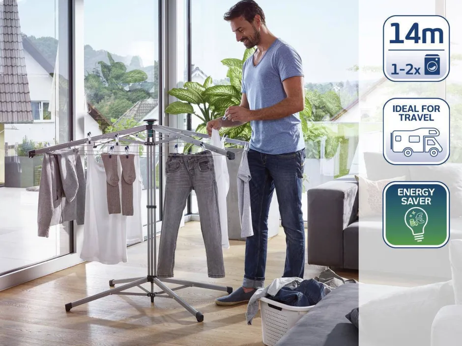 Leifheit Droogmolen Lino Pop-Up Incl. Beschermhoes - 14 M Outlet