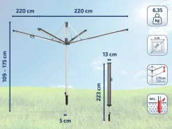 Leifheit Droogmolen Linomatic Plus 600 Incl. Bodemhuls - 60 M Online