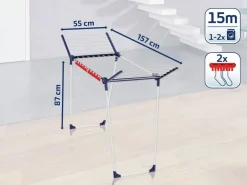 Leifheit Droogrek Pegasus 150 Solid Slim - 15 M Drooglengte Clearance