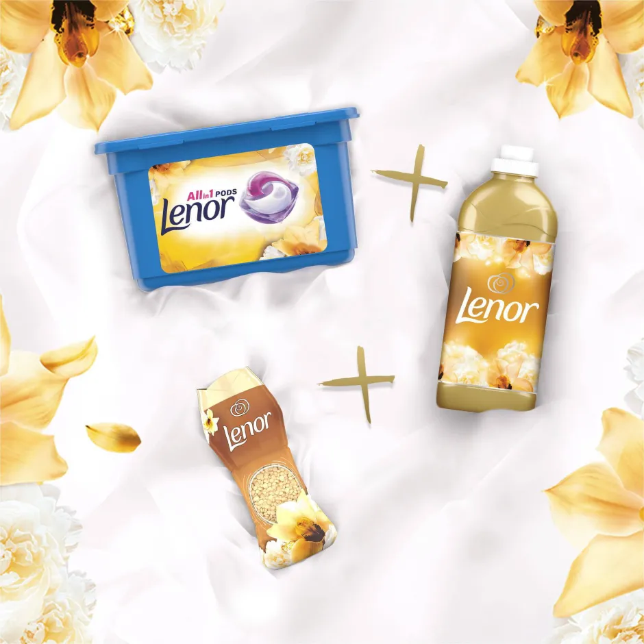 Lenor Gouden Orchidee In-Wash Geurparels - 6 X 154 Gram - Voordeelverpakking Discount